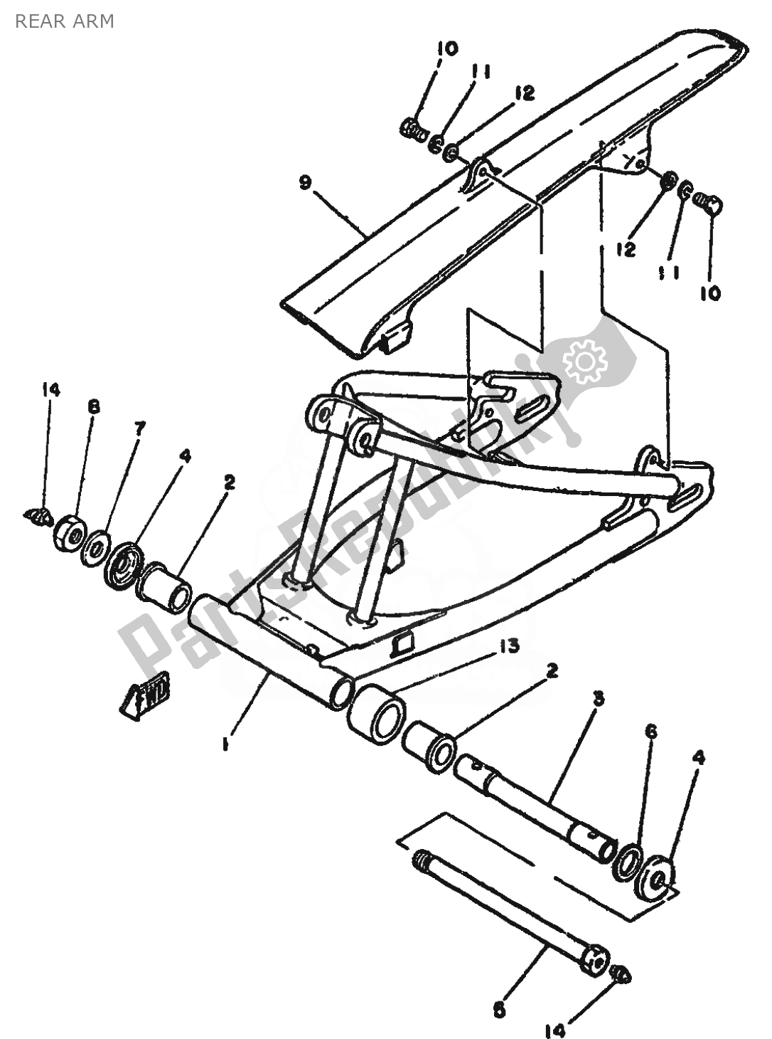 Tutte le parti per il Braccio Posteriore del Yamaha RD 250 1981