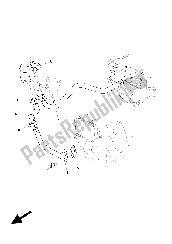 All parts for the Air Induction System of the Yamaha MT 03 660 2012