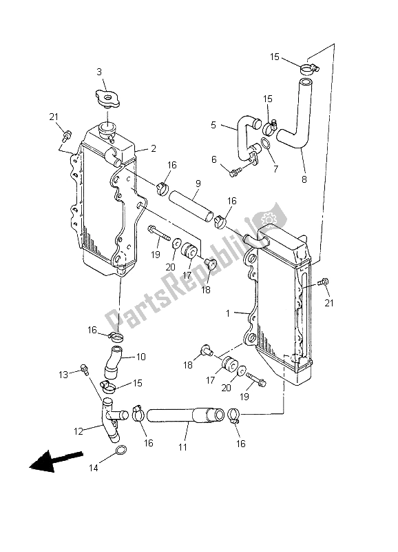 Todas las partes para Radiador Y Manguera de Yamaha WR 426 400F 2002