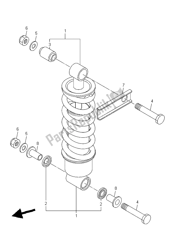 All parts for the Rear Suspension of the Yamaha XJ6 NA 600 2009