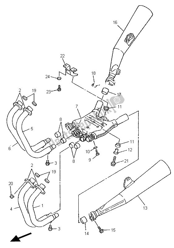 Tutte le parti per il Scarico del Yamaha XJR 1200 1996