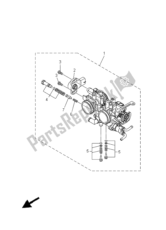 All parts for the Intake 2 of the Yamaha XP 500 Dnms 2015