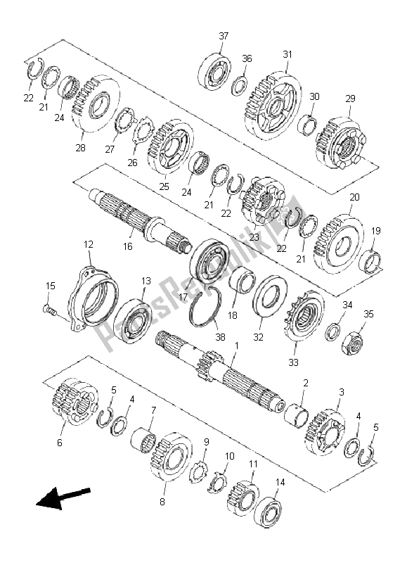 All parts for the Transmission of the Yamaha XJ6 FA 600 2011