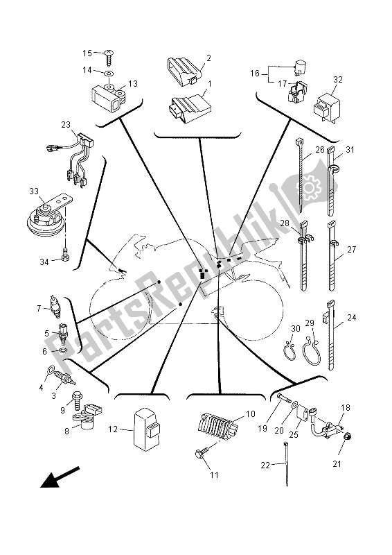 All parts for the Electrical 2 of the Yamaha YZF R 125 2015