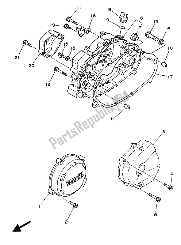 Tutte le parti per il Coperchio Del Carter 1 del Yamaha TZR 250 1989