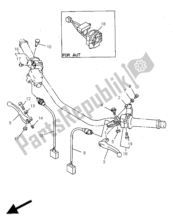 Todas as partes de Manípulo Interruptor E Alavanca do Yamaha TDR 125 1998