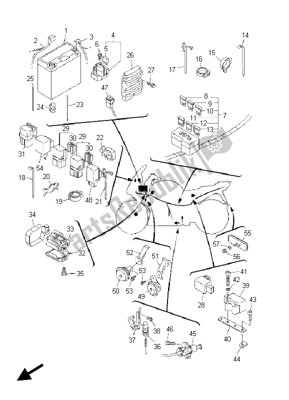 Todas las partes para Eléctrico 2 de Yamaha FJR 1300 2003