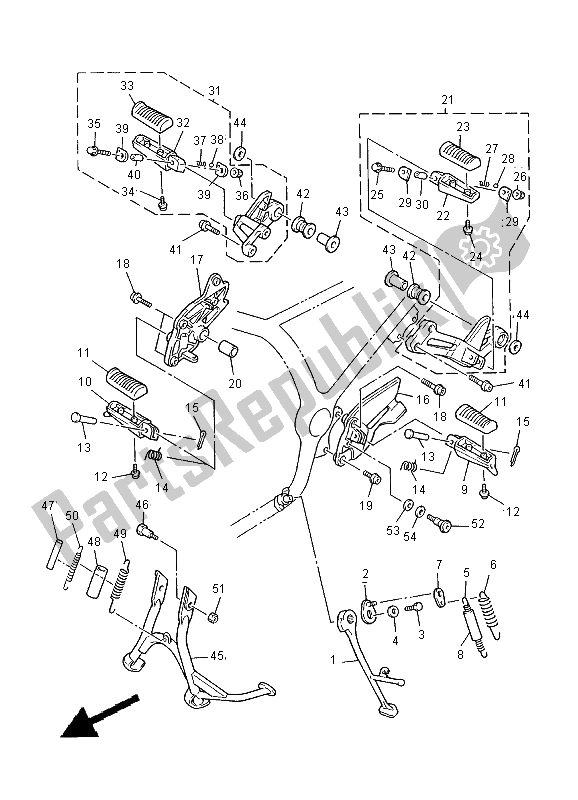 Todas las partes para Soporte Y Reposapiés de Yamaha XJ 900S Diversion 2000