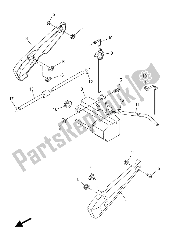 All parts for the Side Cover of the Yamaha FZ8 N 800 2015