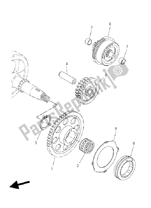 Tutte le parti per il Frizione Di Avviamento del Yamaha WR 250R 2010