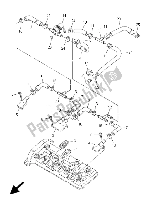 All parts for the Air Induction System of the Yamaha FJR 1300A 2010
