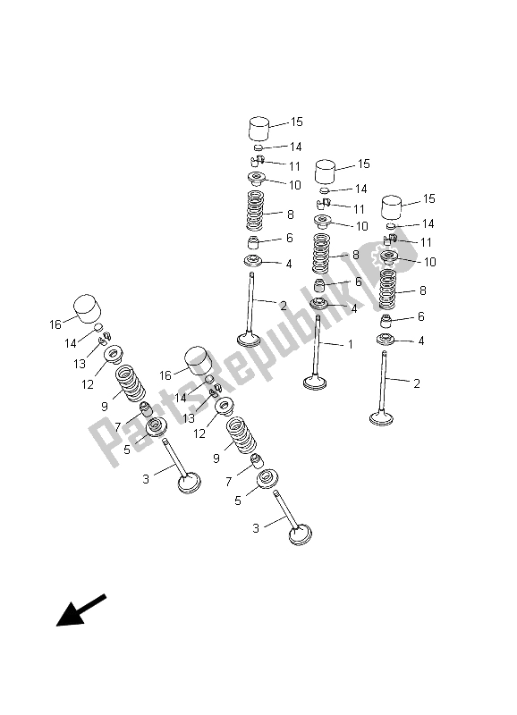 Tutte le parti per il Valvola del Yamaha YZ 250F 2003