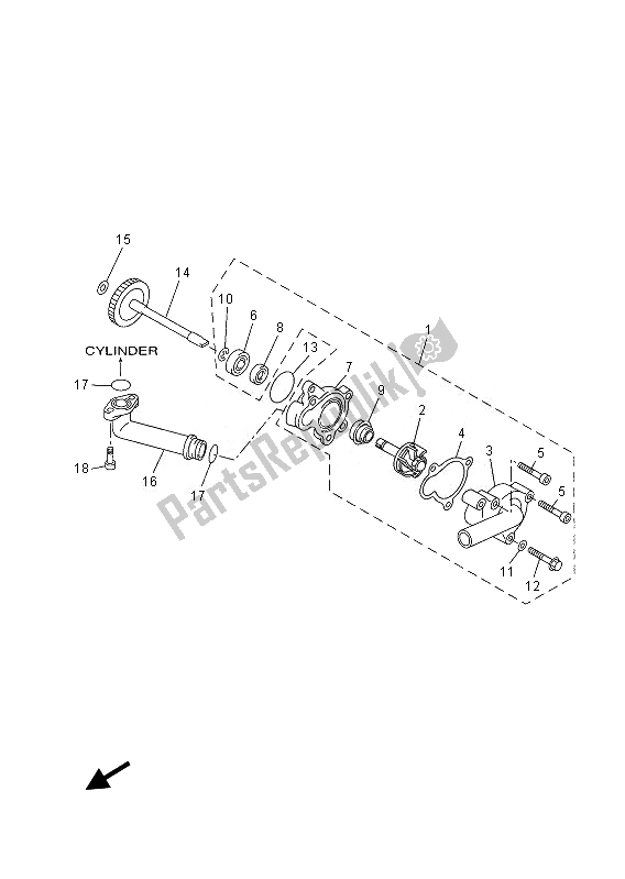 All parts for the Water Pump of the Yamaha VP 250 2013