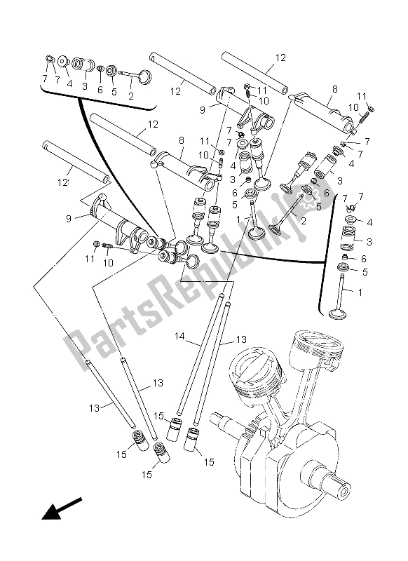 All parts for the Valve of the Yamaha XV 1900A 2012