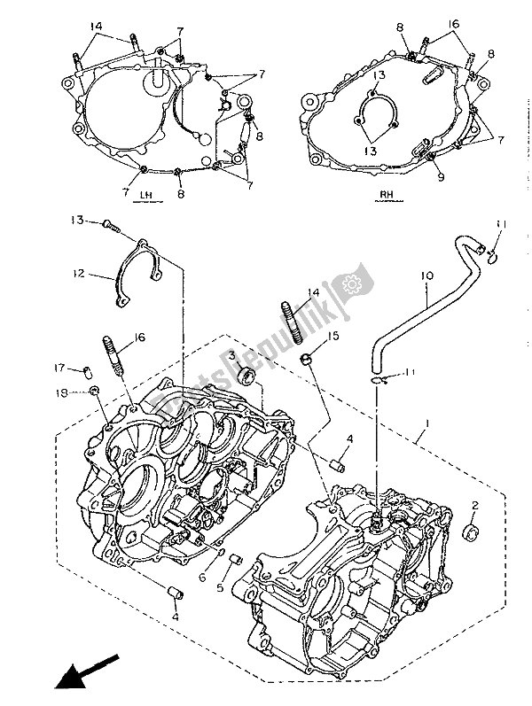 Tutte le parti per il Carter del Yamaha XT 600 1986