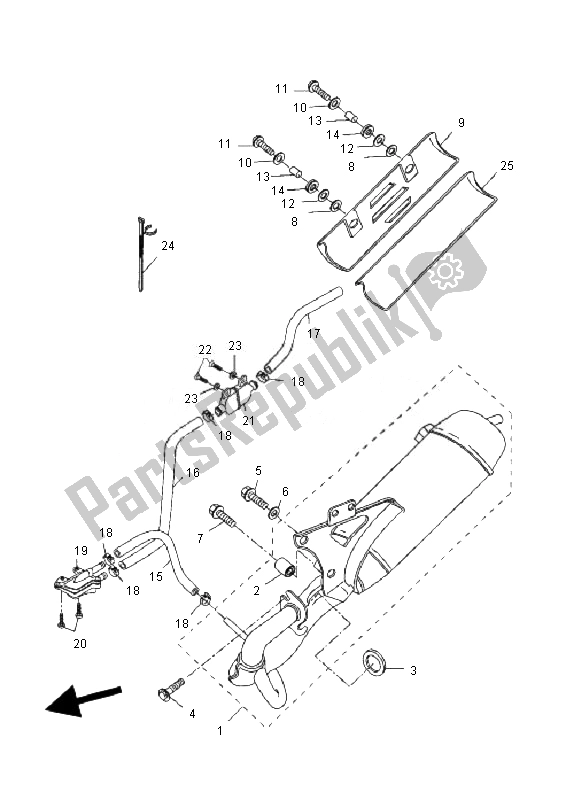 All parts for the Exhaust of the Yamaha CW 50L BWS 2010