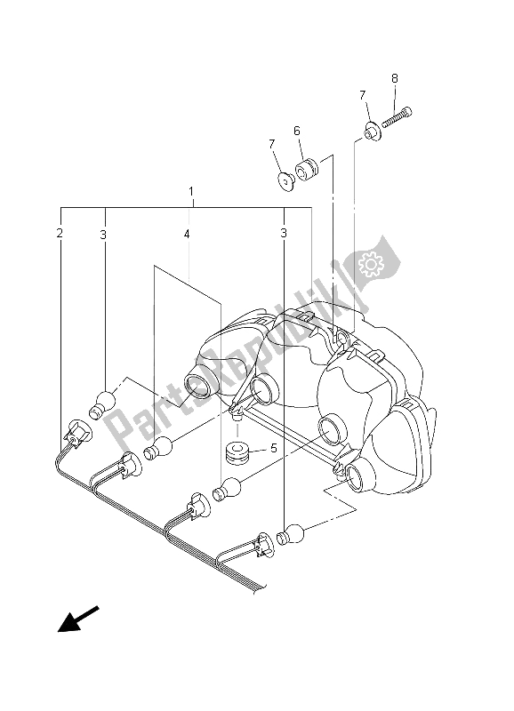 All parts for the Taillight of the Yamaha FJR 1300A 2003