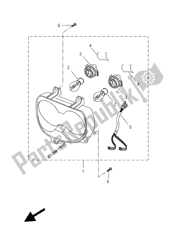 All parts for the Headlight of the Yamaha CW 50N 2013