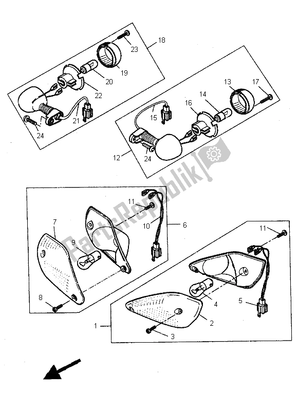 All parts for the Flasher Light of the Yamaha YQ 50L Aerox 50 TH Anniversary 2012