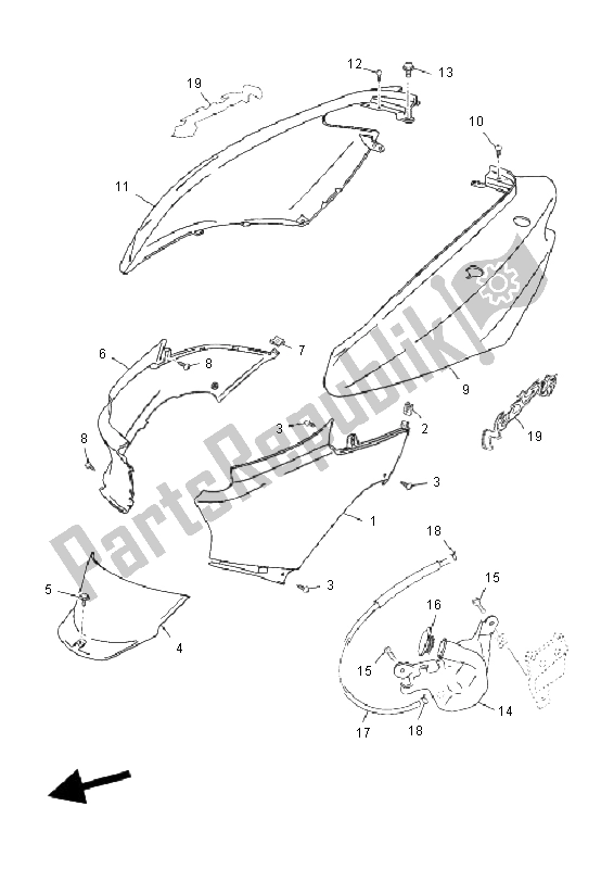 Todas las partes para Cubierta Lateral de Yamaha YN 50F T4 Neos 2011