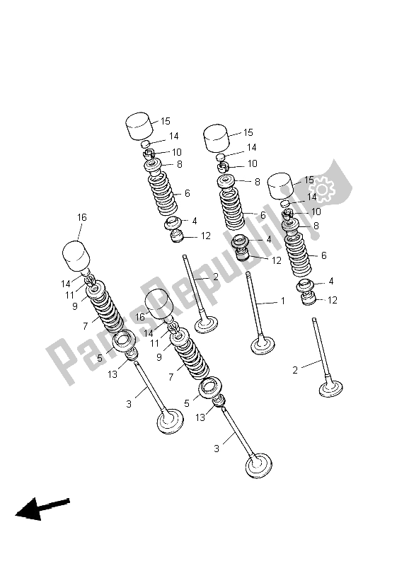 Todas las partes para Válvula de Yamaha YZF R1 1000 2004