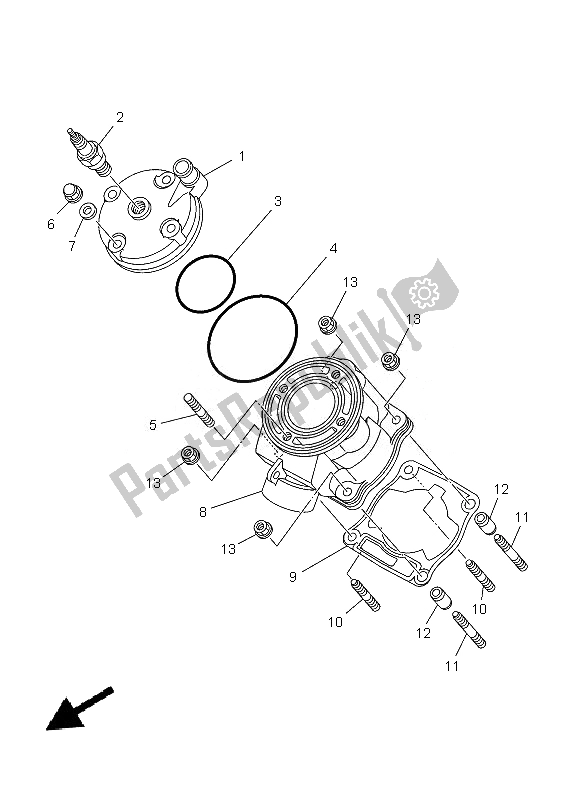 Wszystkie części do Cylinder Yamaha YZ 85 LW 2013