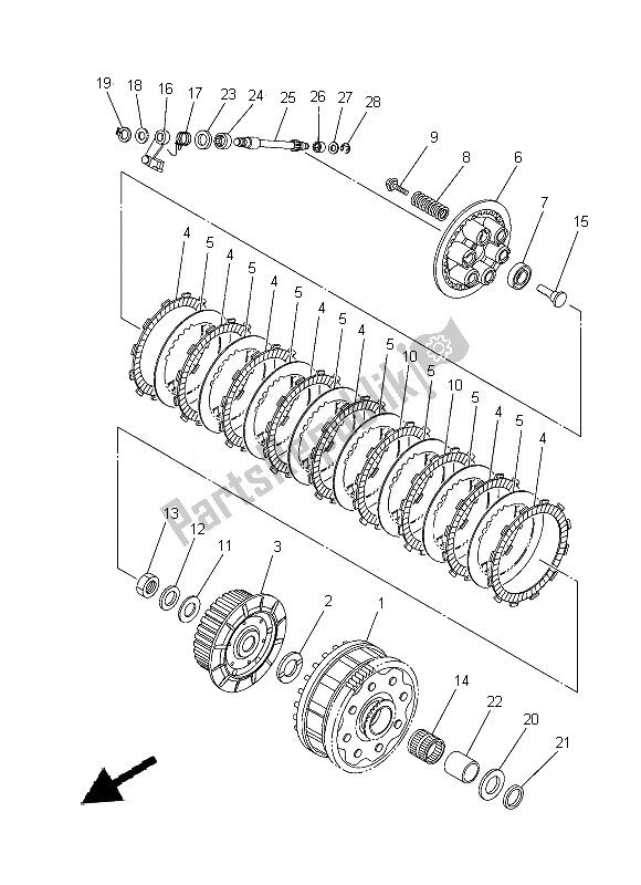 All parts for the Clutch of the Yamaha MT 09 900 2014