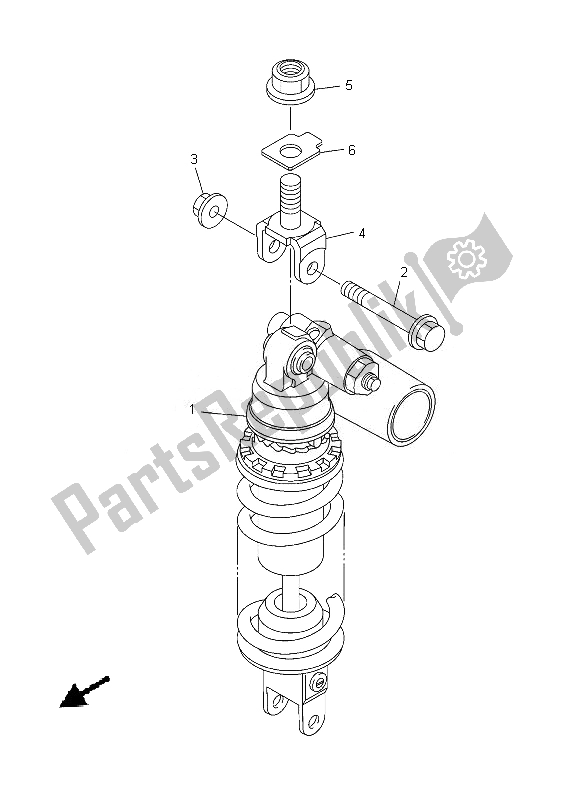 All parts for the Rear Suspension of the Yamaha YZF R6 600 2013