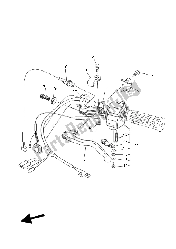 Tutte le parti per il Impugnatura Interruttore E Leva del Yamaha YFM 350F Grizzly 4X4 2010