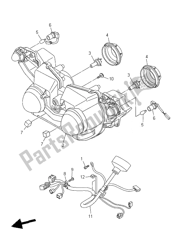 All parts for the Headlight of the Yamaha YZF R1 1000 2010