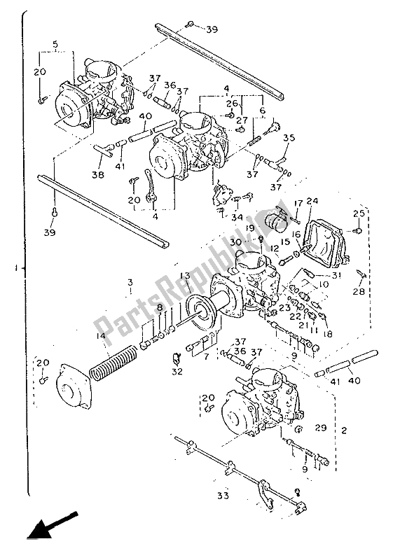 Toutes les pièces pour le Carburateur du Yamaha FZ 750 Genesis 1991