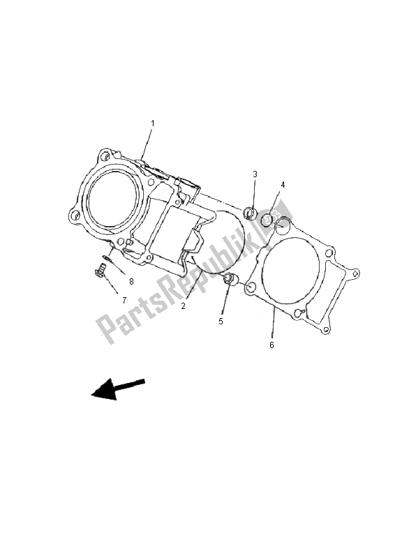 All parts for the Cylinder of the Yamaha YFM 400 FA Kodiak 4X4 Manual 2000