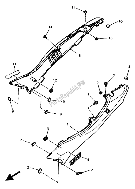 Tutte le parti per il Coperchio Laterale del Yamaha XJ 600N 1994