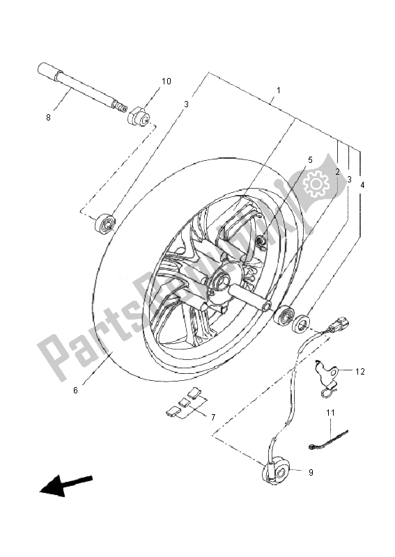 Todas las partes para Rueda Delantera de Yamaha VP 125 X City 2010