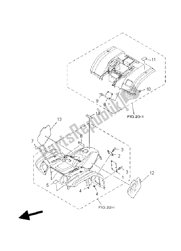 Tutte le parti per il Emblema Ed Etichetta del Yamaha YFM 400F Kodiak 4X4 2003