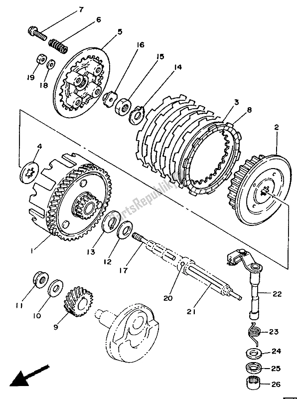 Todas as partes de Embreagem do Yamaha TZR 125 1991