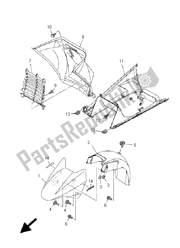 All parts for the Fender of the Yamaha YP 400A Majesty 2007