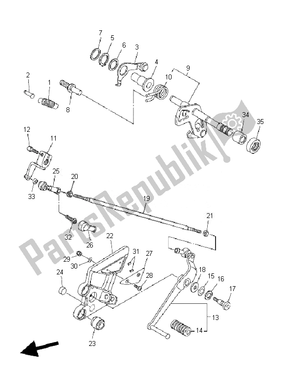 Todas las partes para Eje De Cambio de Yamaha FZ6 SA Fazer 600 2007