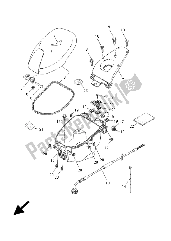 All parts for the Seat & Carrier of the Yamaha YQ 50 Aerox 2009