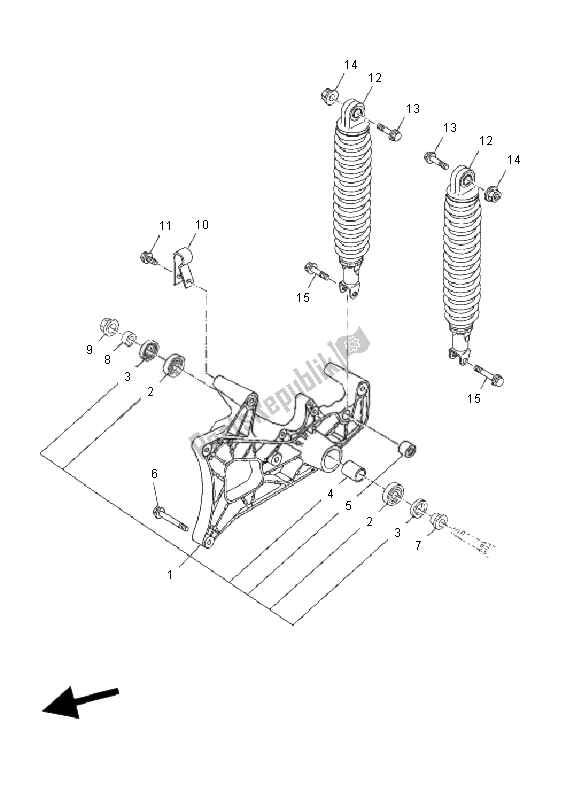 Tutte le parti per il Braccio Posteriore E Sospensione del Yamaha YP 125R X MAX 2010