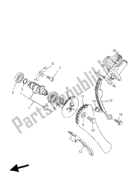 Todas las partes para árbol De Levas Y Cadena de Yamaha TT R 125E SW LW 2010