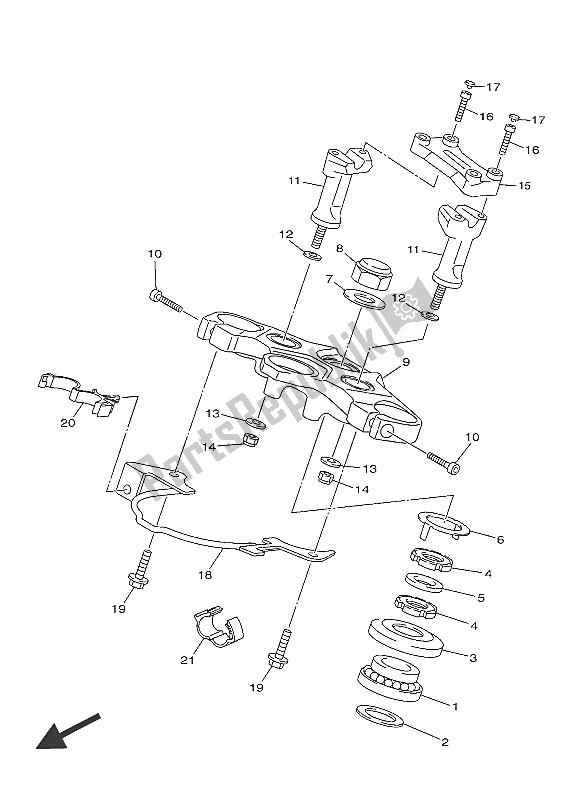 All parts for the Steering of the Yamaha AJS6 SAP 2016