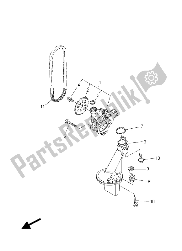 All parts for the Oil Pump of the Yamaha MT 09 900 2015