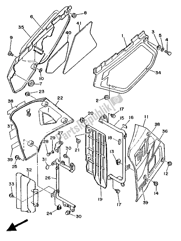 Tutte le parti per il Coperchio Laterale E Serbatoio Dell'olio del Yamaha DT 125R 1988