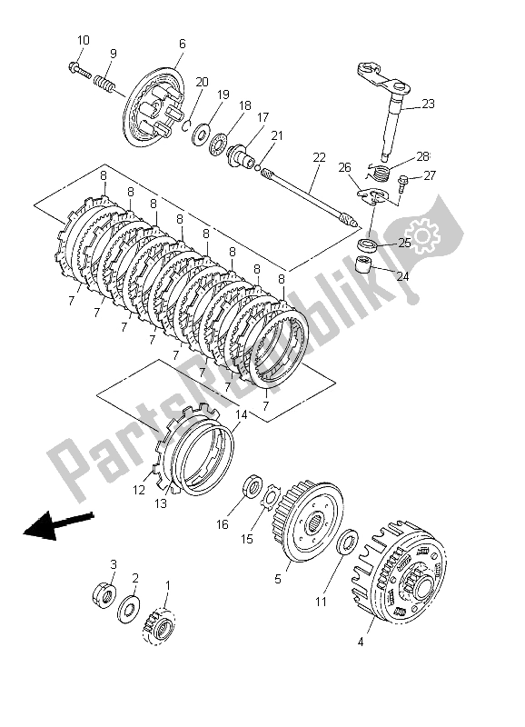 Tutte le parti per il Frizione del Yamaha WR 426 400F 2002