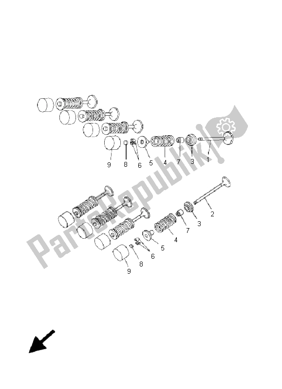 Tutte le parti per il Valvola del Yamaha XP 500A T MAX 2005