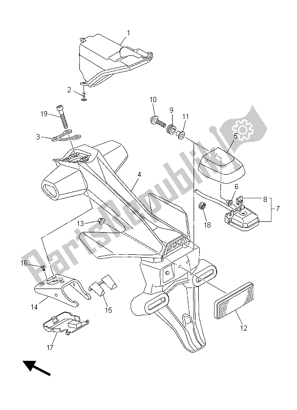 Alle onderdelen voor de Achterlicht van de Yamaha YZF R1M 1000 2015