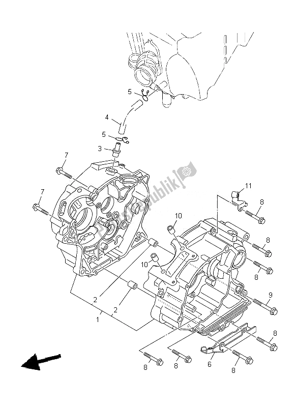 Tutte le parti per il Carter del Yamaha YBR 125 ED 2010