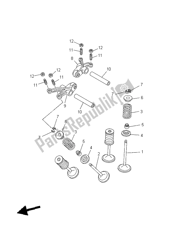 All parts for the Valve of the Yamaha YFM 700 Fwad Grizzly 4X4 2014