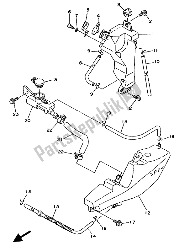 Tutte le parti per il Serbatoio Dell'olio del Yamaha TDR 125 1993